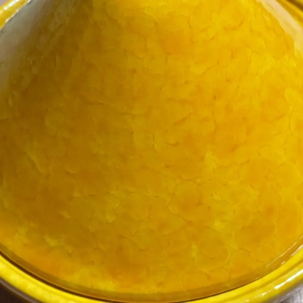 Vintage Traditional Moroccan Mustard Yellow Tagine Cooking Pot (Made in Italy)